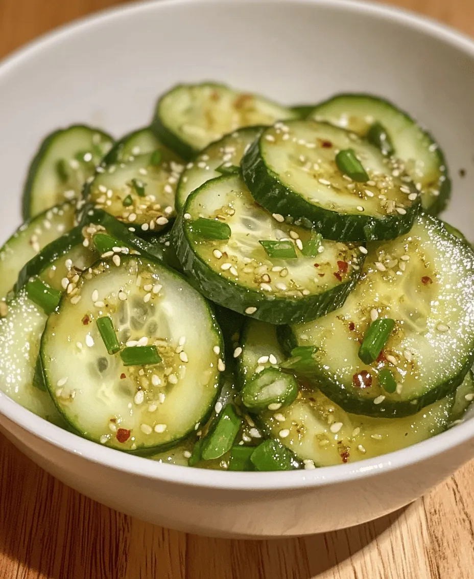 Welcome to our culinary journey where we explore the vibrant and refreshing flavors of Asian cuisine. Today, we will dive into the delightful world of the Asian Cucumber Salad. This dish not only embodies the essence of freshness but also showcases a perfect balance of sweet, tangy, and savory notes. Ideal for summer gatherings or as a light appetizer, this salad is quick to prepare and packed with nutritious ingredients. The combination of crisp cucumbers and savory dressing creates a refreshing experience that tantalizes the taste buds.
