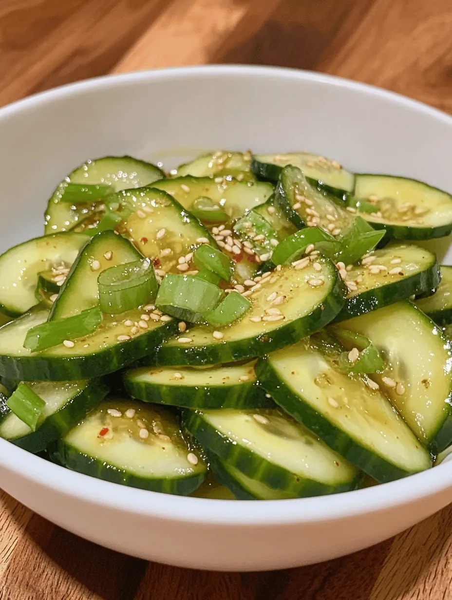 Welcome to our culinary journey where we explore the vibrant and refreshing flavors of Asian cuisine. Today, we will dive into the delightful world of the Asian Cucumber Salad. This dish not only embodies the essence of freshness but also showcases a perfect balance of sweet, tangy, and savory notes. Ideal for summer gatherings or as a light appetizer, this salad is quick to prepare and packed with nutritious ingredients. The combination of crisp cucumbers and savory dressing creates a refreshing experience that tantalizes the taste buds.