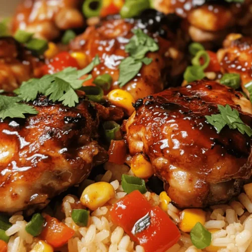 Welcome to a culinary adventure that combines ease, flavor, and wholesome ingredients: the One-Pan Honey BBQ Chicken Rice. This dish stands out not just for its delicious fusion of honey BBQ chicken and fragrant jasmine rice but also for the convenience it offers. With busy lifestyles becoming the norm, one-pan meals have gained immense popularity, allowing home cooks to create satisfying dishes without the hassle of multiple pots and pans. The beauty of this recipe lies in its simplicity—everything cooks together in one pan, resulting in a harmonious blend of flavors while minimizing cleanup.