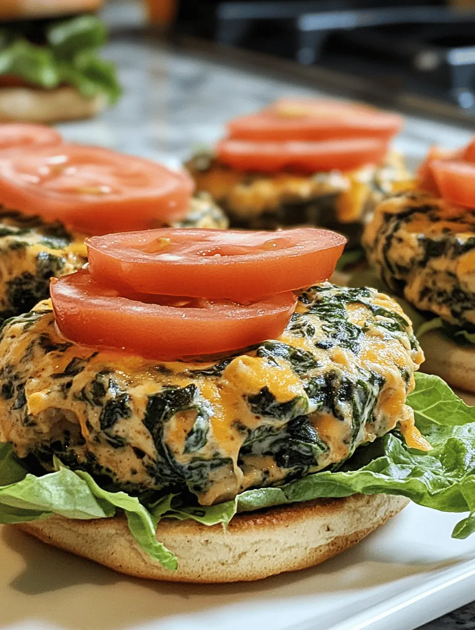 In the ever-evolving world of culinary delights, homemade burgers hold a special place. They marry convenience with the ability to customize flavors, textures, and health benefits. Among the myriad of burger options available, our Creamy Spinach & Cheddar Chicken Burgers stand out as a delightful fusion of taste and nutrition. This recipe not only tantalizes your taste buds but also packs a nutritious punch thanks to the incorporation of fresh spinach and creamy cheddar cheese. Perfectly suited for weeknight dinners or weekend barbecues, these burgers offer a modern twist on a classic favorite.