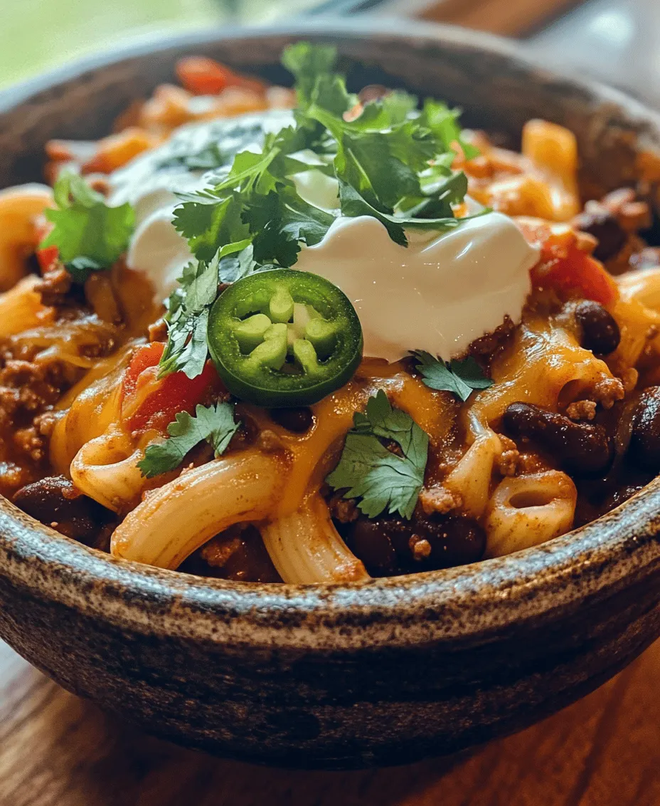 Cheesy Spicy Chili Mac is not just another pasta dish; it's a comforting, hearty meal that perfectly marries the bold flavors of chili with the creamy goodness of mac and cheese. This dish is a culinary hug that warms the soul, making it an ideal choice for family dinners, casual gatherings, or a cozy night in. The combination of tender elbow macaroni, savory spices, and melted cheese creates a unique and satisfying experience that appeals to both the palate and the heart.
