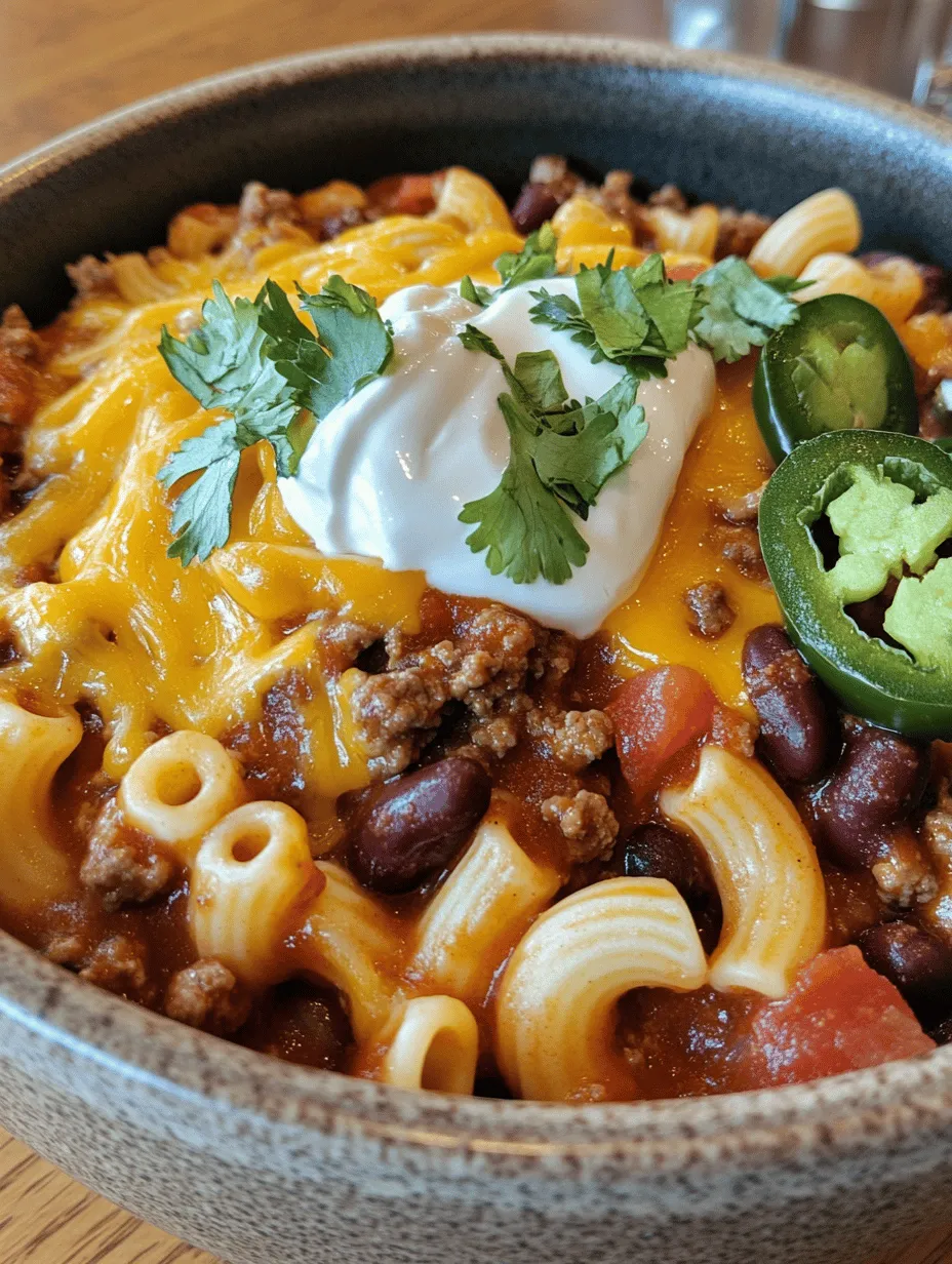 Cheesy Spicy Chili Mac is not just another pasta dish; it's a comforting, hearty meal that perfectly marries the bold flavors of chili with the creamy goodness of mac and cheese. This dish is a culinary hug that warms the soul, making it an ideal choice for family dinners, casual gatherings, or a cozy night in. The combination of tender elbow macaroni, savory spices, and melted cheese creates a unique and satisfying experience that appeals to both the palate and the heart.
