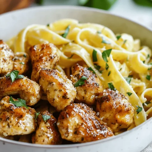 If you’re searching for a dish that effortlessly combines comfort and gourmet appeal, look no further than Garlic Butter Chicken Bites with Savory Creamy Parmesan Pasta. This delightful recipe marries tender, flavorful chicken with a rich, creamy pasta, creating a meal that is both satisfying and indulgent. Perfect for weeknight dinners or special occasions, this dish is sure to impress your family and friends.
