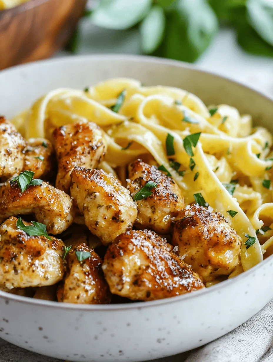 If you’re searching for a dish that effortlessly combines comfort and gourmet appeal, look no further than Garlic Butter Chicken Bites with Savory Creamy Parmesan Pasta. This delightful recipe marries tender, flavorful chicken with a rich, creamy pasta, creating a meal that is both satisfying and indulgent. Perfect for weeknight dinners or special occasions, this dish is sure to impress your family and friends.