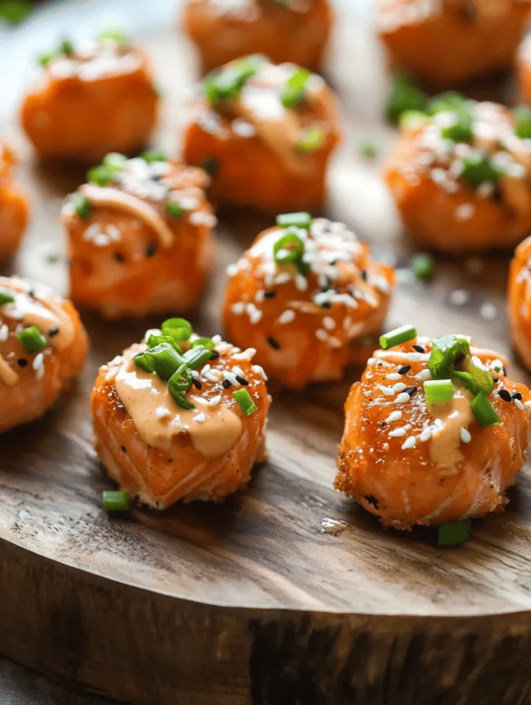If you're looking for a crowd-pleaser that combines bold flavors with a delightful crunch, look no further than Crispy Bang Bang Salmon Bites. This innovative dish not only tantalizes your taste buds but also offers a visually appealing presentation that is sure to impress your guests. The crispy texture, paired with the spicy and sweet notes of the Bang Bang sauce, creates a perfect harmony that elevates salmon from a simple fish to a gourmet delight.