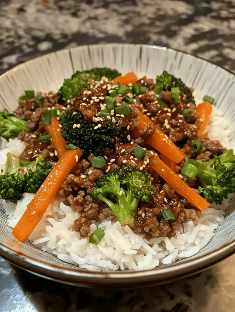 In the realm of comfort food, the Korean Ground Beef Bowl with Sticky Rice emerges as a delightful fusion of flavors and textures, providing an irresistible blend of savory and sweet notes that tantalize the taste buds. This dish is not just a meal; it’s an experience that transports you straight to the bustling streets of Seoul with every bite. Easy to prepare and quick to cook, it caters perfectly to busy weeknights and casual gatherings alike, making it a favorite among home cooks of all skill levels.