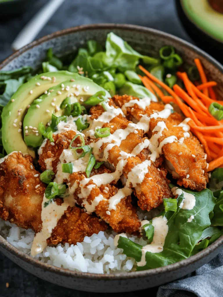 The Bang Bang Chicken Bowl is a vibrant and enticing dish that has gained traction in modern cuisine, celebrated for its delightful combination of flavors and textures. Originating from the popular Bang Bang shrimp appetizer, this adaptation showcases tender, crispy chicken, fresh greens, and a luscious, spicy sauce that tantalizes the taste buds. The dish is not only a feast for the senses but also embodies the essence of comfort food, making it an appealing choice for family dinners and meal prep alike.