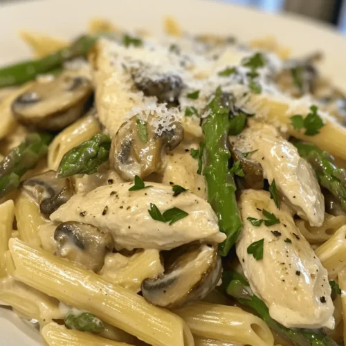 In the realm of comfort food, few dishes can rival the rich and creamy allure of a well-made pasta. Among these culinary delights, Creamy Mushroom and Asparagus Chicken Penne stands out not just for its delectable taste but also for its ability to bring together wholesome ingredients in a quick and satisfying meal. The creamy sauce hugs each piece of penne, while the tender chicken, earthy mushrooms, and vibrant asparagus create a symphony of flavors that appeals to both the palate and the eye.