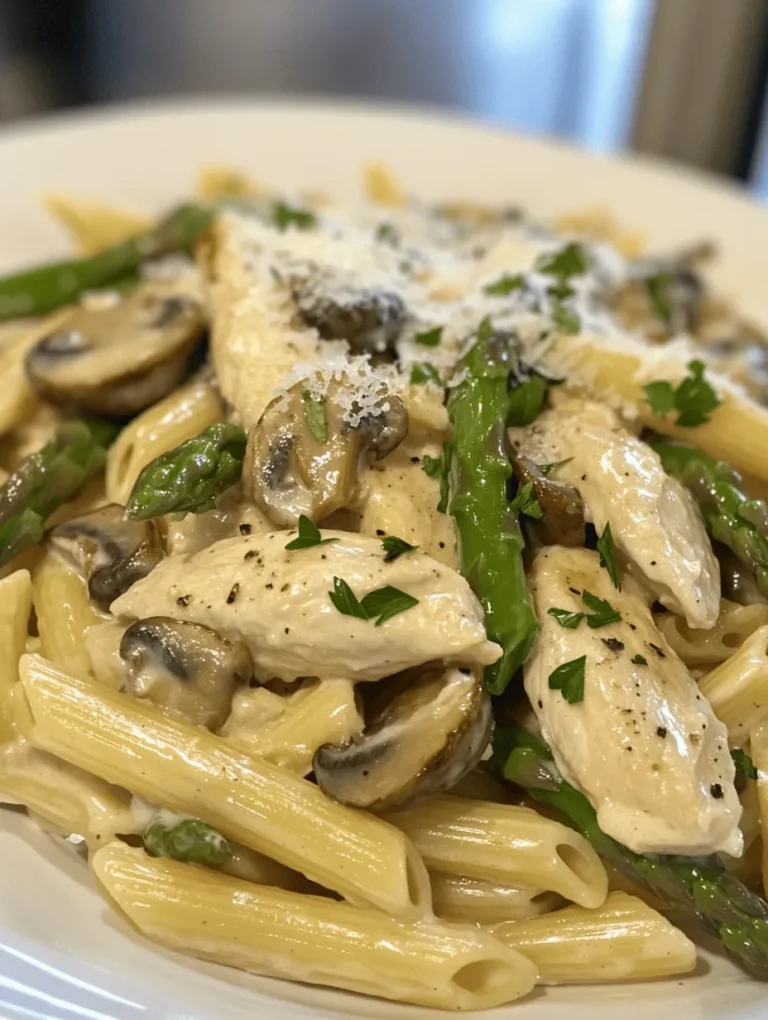 In the realm of comfort food, few dishes can rival the rich and creamy allure of a well-made pasta. Among these culinary delights, Creamy Mushroom and Asparagus Chicken Penne stands out not just for its delectable taste but also for its ability to bring together wholesome ingredients in a quick and satisfying meal. The creamy sauce hugs each piece of penne, while the tender chicken, earthy mushrooms, and vibrant asparagus create a symphony of flavors that appeals to both the palate and the eye.