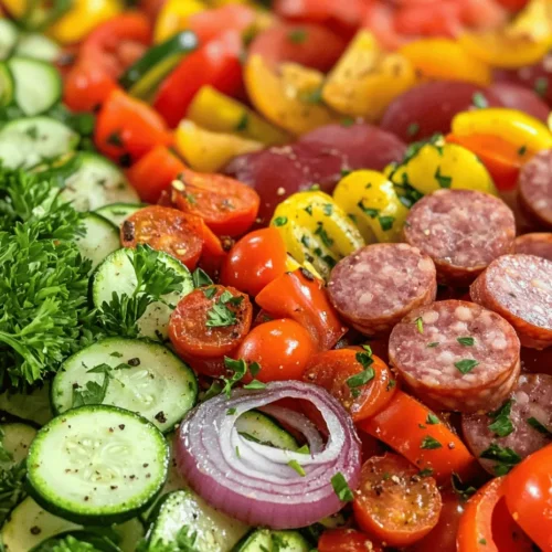 In the bustling world of meal preparation, finding a dish that is both quick and satisfying can feel like a challenge. Enter the Sheet Pan Sausage & Veggies Delight—a vibrant and flavorful recipe that marries the savory goodness of sausage with a medley of colorful vegetables. This dish not only delights the palate but also simplifies your cooking process with minimal clean-up, making it perfect for busy weeknights or laid-back weekends.
