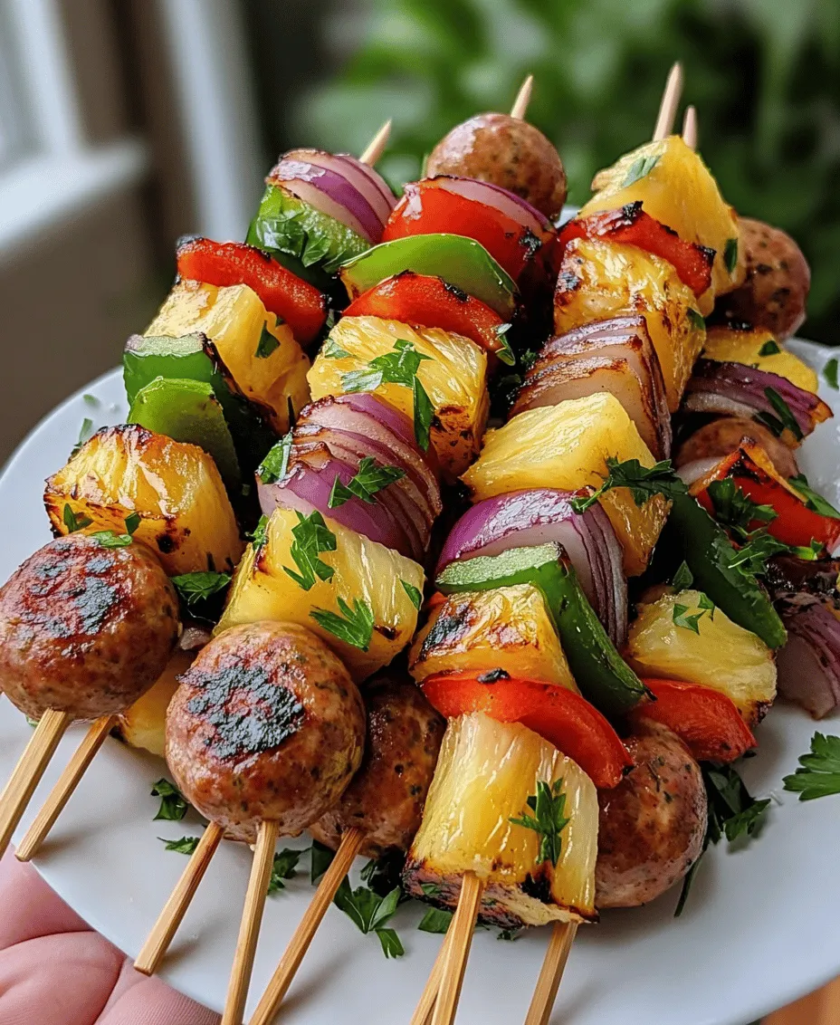 When the sun is shining and the scent of grilled delights fills the air, there's nothing quite like a plate of Zesty Chicken Sausage Skewers with Pineapple and Peppers. This recipe is not only a feast for the senses but also a quick and delicious option that is perfect for gatherings, barbecues, or a simple family dinner. The combination of savory chicken sausage, sweet pineapple, and vibrant bell peppers creates a delightful balance of flavors and colors that can brighten any meal.