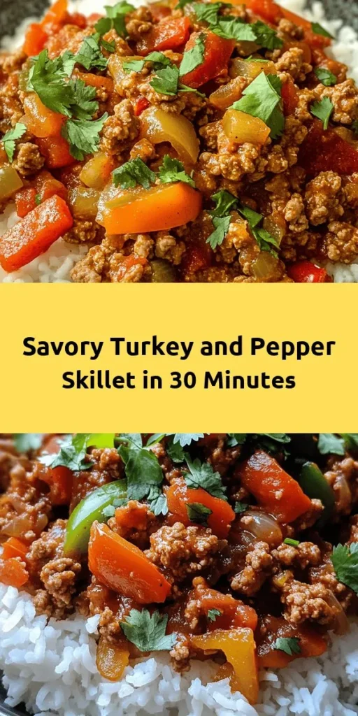 Looking for a delicious, healthy meal that’s quick to make? Try this Turkey & Pepper Delight! This flavorful skillet dish combines ground turkey with colorful bell peppers, onions, and spices, all simmered with diced tomatoes for extra zest. Ready in just 30 minutes, it’s perfect over rice or quinoa. Garnish with fresh cilantro for a pop of flavor. A nutritious option that the whole family will love—easy, tasty, and satisfying!