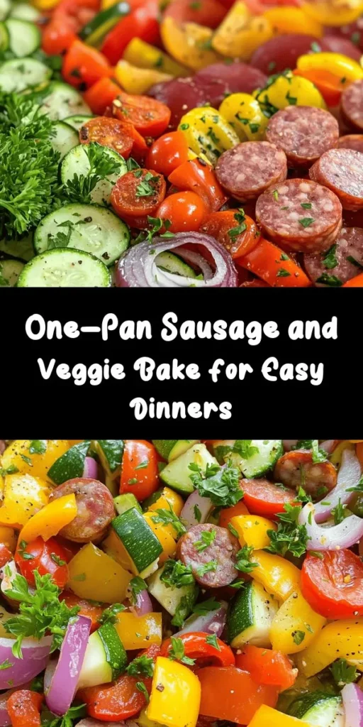 Make mealtime effortless with this Sheet Pan Sausage & Veggies Delight! This colorful dish combines smoked sausage with fresh bell peppers, zucchini, cherry tomatoes, and aromatic garlic, all tossed in olive oil and spices. Simply roast in the oven for a delicious meal ready in just 35 minutes. Perfect for busy weeknights or meal prep, this dish serves four and offers a healthy, vibrant twist that's sure to satisfy everyone at the table. Enjoy the easy cleanup and flavorful result!
