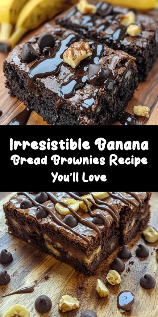 Indulge in the perfect blend of flavors with these Banana Bread Brownies! Made with ripe bananas and rich cocoa, these treats are a chocolate lover's dream. Quick to whip up, they feature simple ingredients like applesauce, coconut oil, and chocolate chips. Bake a batch for a delightful snack or dessert that everyone will love. Pair them with ice cream for an extra special treat! Get the recipe now and enjoy a deliciously sweet moment!