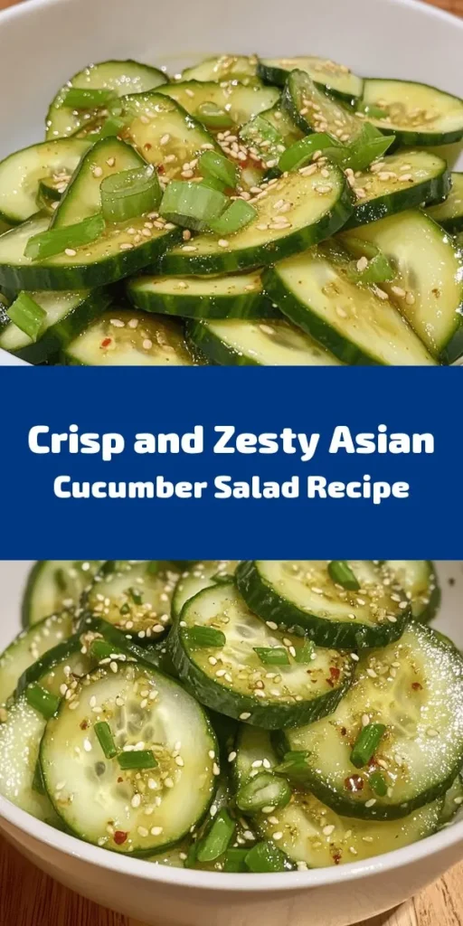 Discover a refreshing twist on a classic dish with this Asian Cucumber Salad Delight! Made with crisp English cucumbers and a flavorful dressing of rice vinegar, soy sauce, and sesame oil, this salad is perfect for any occasion. With a hint of ginger and garlic, plus optional spicy red pepper flakes, it’s a vibrant side or appetizer you’ll love. Quick to prepare and perfect for chilling, this salad is both healthy and delicious. Try it today!