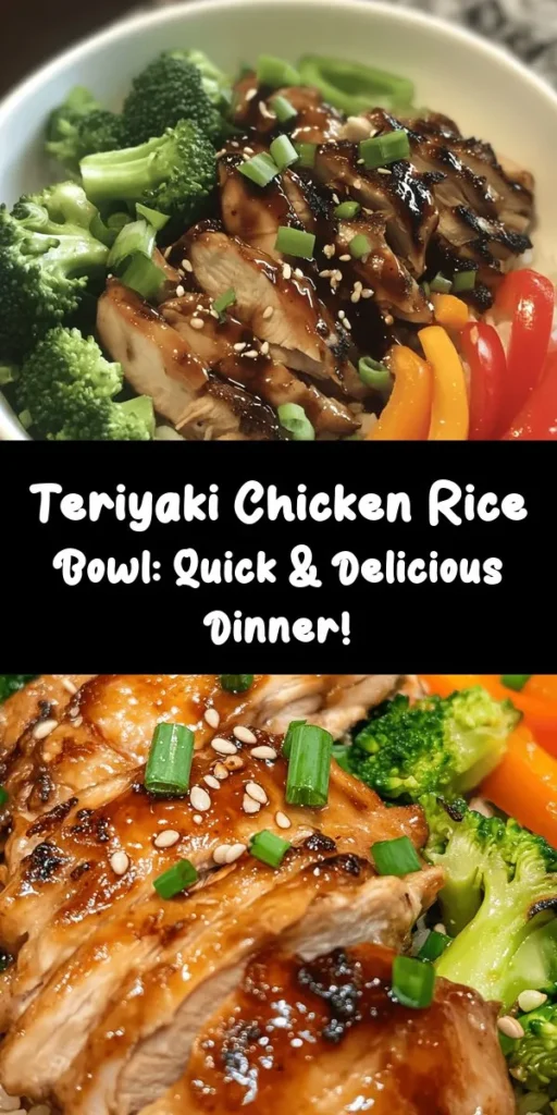 Savor the flavors of this delicious Savory Teriyaki Chicken Rice Bowl! Perfect for a quick weeknight dinner, this dish combines tender chicken thighs, colorful veggies, and aromatic jasmine rice, all drenched in a homemade teriyaki sauce. With just a few simple ingredients, you’ll whip up a meal that's both satisfying and nutritious. Top it off with sesame seeds and green onions for an added crunch. Enjoy this tasty bowl that serves four and comes together in just 40 minutes!