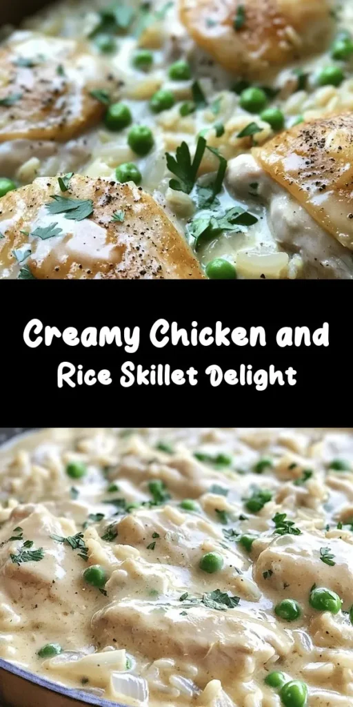 Indulge in this delicious creamy smothered chicken and rice recipe that's perfect for a cozy dinner! Featuring tender chicken thighs simmered in a rich sauce with seasoned rice, garlic, and peas, this dish is both comforting and satisfying. With just a few ingredients and simple steps, you can create a family-friendly meal in under an hour. Garnish with fresh parsley for a pop of color and enjoy every creamy bite!