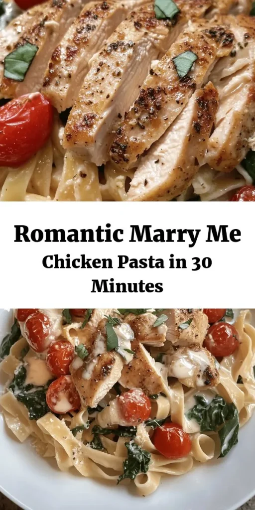 Looking for a dish that’s sure to win hearts? Try this delicious Marry Me Chicken Pasta! Featuring succulent chicken breasts, vibrant cherry tomatoes, and a creamy Parmesan sauce, this recipe is quick and easy to make in just 30 minutes. Perfect for date night or any special occasion, it’s a delightful blend of flavors and textures that you won’t want to miss. Serve it up with fresh basil and extra cheese for an unforgettable meal!