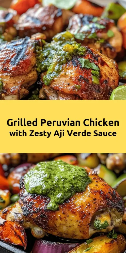 Savor the flavors of Peru with this mouthwatering Pollo a la Brasa recipe! Juicy grilled chicken thighs marinated in a blend of smoked paprika, cumin, and lime are the star of the dish. Pair it with a zesty, creamy Aji Verde sauce made from fresh cilantro and jalapeños for a delicious kick. Perfect for summer barbecues or weeknight dinners, this dish is sure to impress your family and friends. Get the full recipe and bring a taste of Peru to your kitchen!