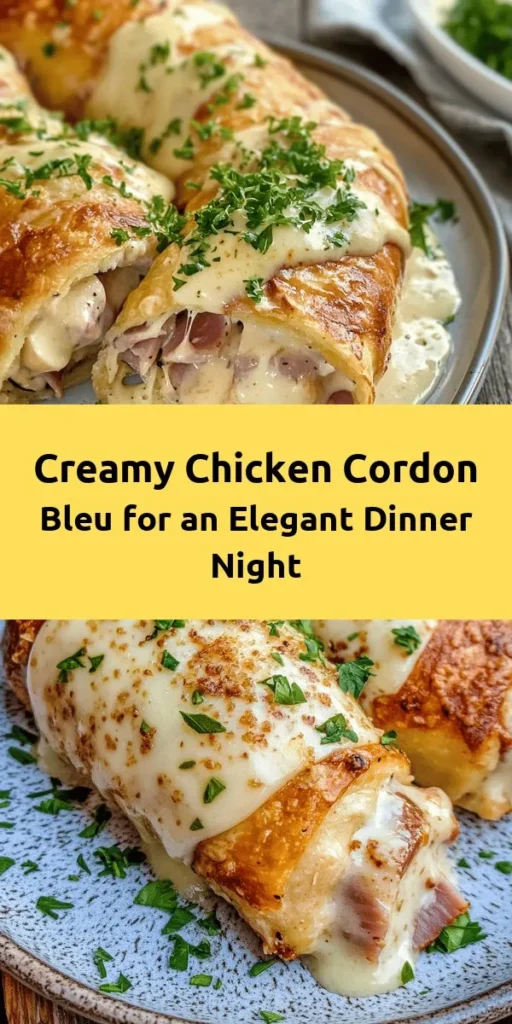 Indulge in the rich flavors of homemade Chicken Cordon Bleu with a creamy Swiss cheese sauce! This dish features juicy chicken breasts stuffed with savory ham and gooey Swiss cheese, all wrapped up and breaded to perfection. Baked until golden brown, each bite is a delightful treat. The creamy Swiss cheese sauce adds an extra touch of decadence, making it a perfect dish for dinner parties or a cozy night in. Try this easy recipe for a deliciously impressive meal!