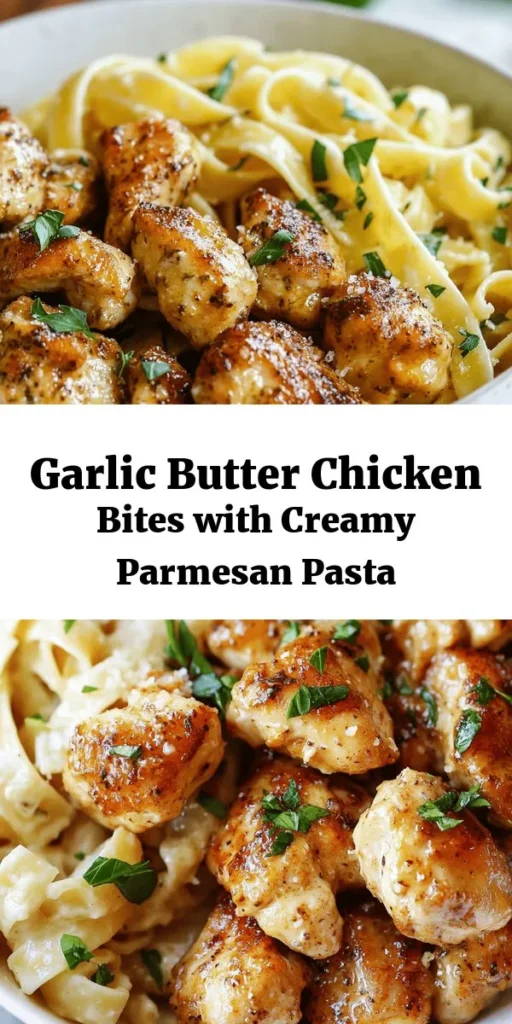 Indulge in the ultimate comfort food with these Garlic Butter Chicken Bites paired with Savory Creamy Parmesan Pasta! In just 30 minutes, you can savor tender chicken cooked in a rich garlic butter sauce, served over fettuccine coated in a luscious Parmesan cream. This dish is perfect for a weeknight dinner or impressing guests with its delicious flavors. Don't forget to garnish with fresh parsley and basil for that extra touch! Enjoy a plateful of goodness today!