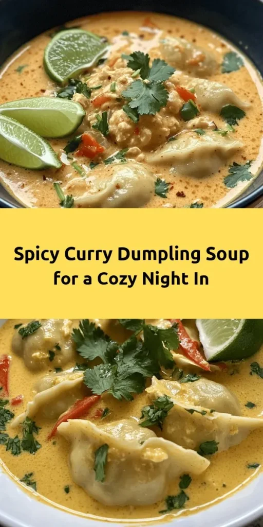 Warm up with this Spicy Delight Curry Dumpling Soup! This flavorful dish features homemade dumplings filled with ground chicken or vegetable protein, mixed with vibrant green onions, carrots, and aromatic spices. Simmered in a creamy coconut milk broth infused with curry, each bite is a burst of flavor. Perfect for chilly days, serve it topped with fresh cilantro and lime wedges for a zesty finish. Easy to make and delightful to enjoy!