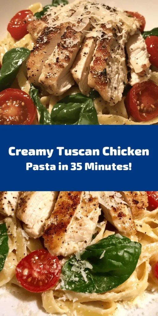 Indulge in this mouthwatering Tuscan Chicken Pasta Delight that brings the flavors of Italy right to your kitchen! With creamy sauce, tender chicken, and fresh vegetables, this dish is perfect for a cozy dinner. Ready in just 35 minutes, it's easy to whip up for family or friends. Toss together fettuccine or penne, sautéed garlic, vibrant cherry tomatoes, and baby spinach, all enveloped in a rich cream sauce. Don't forget to garnish with fresh basil for that extra pop! Enjoy every delicious bite.