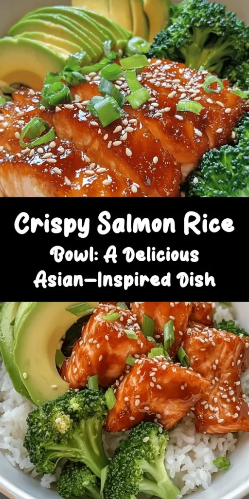 Dive into this Crispy Salmon and Rice Bowl, a perfect blend of flavors and textures! With tender jasmine rice, perfectly marinated and seared salmon, fresh steamed broccoli, and creamy avocado, this dish is both nutritious and delicious. Drizzle with a sweet soy glaze and top with sesame seeds and green onions for an extra kick. Quick to prepare in just 40 minutes, it's an ideal meal for busy weeknights or a cozy weekend treat! Enjoy every bite!