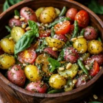 Pesto potato salad is a delightful and refreshing dish that combines the earthy flavor of potatoes with the vibrant, aromatic qualities of pesto. This dish is perfect for warm weather gatherings, picnics, and barbecues, where its bright flavors can shine alongside grilled meats or serve as a standalone vegetarian option. The combination of creamy potatoes and zesty pesto creates a unique flavor profile that is both satisfying and invigorating.