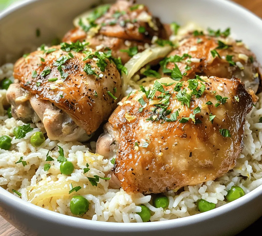 Imagine coming home after a long day to the comforting aroma of a home-cooked meal that has been simmering away in your slow cooker, waiting just for you. The dish we’re diving into today is the delightful <strong>Slow Cooker Lemon Herb Chicken and Rice</strong>—a meal that embodies warmth, flavor, and simplicity. This dish features tender chicken thighs cooked to perfection alongside fluffy rice, all infused with the bright, zesty notes of lemon and aromatic herbs.” /></p>
</p>
<h3>Sautéing the Aromatics: Techniques for Achieving the Best Flavor</h3>
</p>
<p>The magic of Slow Cooker Lemon Herb Chicken and Rice begins with the aromatics. Sautéing onions, garlic, and herbs before adding them to the slow cooker is essential for maximizing flavor. Start by heating a drizzle of olive oil in a skillet over medium heat. Once the oil is shimmering, add finely chopped onions. Cook them until they become translucent, about 3-5 minutes. This process releases their natural sweetness and deepens their flavor.</p>
</p>
<p>Next, introduce minced garlic to the pan. Sauté for just 30 seconds until fragrant, being careful not to let it burn. Burnt garlic can impart a bitter taste to your dish. If you’re using fresh herbs like thyme or rosemary, add them to the skillet with the garlic to toast them slightly, enhancing their aromatic qualities. Once the aromatics are beautifully golden and fragrant, remove them from heat and set them aside for the slow cooker.</p>
</p>
<h3>Layering in the Slow Cooker: Tips for Proper Layering to Ensure Even Cooking</h3>
</p>
<p>When it comes to slow cooking, layering is key to ensuring that all ingredients cook evenly and absorb flavors harmoniously. Start by placing the sautéed aromatics at the bottom of the slow cooker. This allows the flavors to permeate throughout the dish as it cooks.</p>
</p>
<p>Next, add the uncooked rice directly on top of the aromatics. This method ensures that the rice absorbs the flavorful juices from the chicken and broth as it cooks. Arrange the chicken pieces on top of the rice, and season them with salt, pepper, and additional herbs as desired. Pour in the chicken broth and lemon juice, making sure the rice is submerged but the chicken remains above the liquid. This layering technique prevents the rice from becoming mushy while ensuring that the chicken remains juicy and tender.</p>
</p>
<h3>Adding Broth: The Importance of Liquid in Slow Cooking</h3>
</p>
<p>Liquid is essential in slow cooking, not just for hydration but also for flavor infusion. In this recipe, chicken broth serves as the primary liquid, imparting a rich, savory depth to the dish. When adding the broth, use low-sodium chicken broth to control the salt levels in your meal. This is particularly important if you plan to pair it with salty sides or sauces.</p>
</p>
<p>The amount of broth is crucial; it helps the rice cook properly and ensures the chicken remains moist throughout the cooking process. If you prefer a creamier texture, consider adding a splash of heavy cream or coconut milk at the end of the cooking time. This will enhance the dish’s richness without compromising the overall flavor profile.</p>
</p>
<h3>Cooking Times and Temperature Settings: How to Adjust for Optimal Results</h3>
</p>
<p>Cooking times for slow cooker meals can vary based on your appliance and the settings used. For optimal results with Slow Cooker Lemon Herb Chicken and Rice, cook on low for approximately 6-7 hours or on high for about 3-4 hours. The low setting is ideal for deeper flavor development and tenderizing the chicken, while the high setting is perfect if you’re short on time.</p>
</p>
<p>To test for doneness, ensure that the chicken reaches an internal temperature of 165°F (75°C). The rice should be fluffy and fully cooked, having absorbed the broth’s flavors. If the rice appears too firm or undercooked, you can add a little more broth and extend the cooking time by 30 minutes.</p>
</p>
<h3>Serving Suggestions and Pairings</h3>
</p>
<p>When it comes to serving Slow Cooker Lemon Herb Chicken and Rice, presentation is key for maximum appeal. Use a large serving platter to showcase the vibrant colors of the dish. Fluff the rice with a fork before serving to separate the grains, and arrange the chicken pieces on top, garnished with fresh parsley or lemon slices for a pop of color.</p>
</p>
<h4>Recommended Side Dishes and Beverages That Complement the Flavors</h4>
</p>
<p>To create a well-rounded meal, consider pairing your chicken and rice with a simple green salad. A mix of arugula, spinach, and cherry tomatoes dressed lightly with olive oil and lemon juice can enhance the dish’s fresh flavors. Crusty bread or garlic bread also makes a delightful accompaniment, perfect for soaking up the delicious broth.</p>
</p>
<p>For beverage pairings, white wines like Sauvignon Blanc or Pinot Grigio beautifully complement the citrusy notes of the lemon and the herbal undertones of the dish. If you prefer non-alcoholic options, consider serving sparkling water with a splash of lemon or a refreshing iced tea.</p>
</p>
<h3>Nutritional Information</h3>
</p>
<p>Understanding the nutritional profile of your meal can help you make informed choices. Here’s a breakdown of the average nutritional values per serving of Slow Cooker Lemon Herb Chicken and Rice:</p>
</p>
<p>– <strong>Calories</strong>: Approximately 350</p>
<p>– <strong>Protein</strong>: 30g</p>
<p>– <strong>Carbohydrates</strong>: 45g</p>
<p>– <strong>Fat</strong>: 10g</p>
<p>– <strong>Fiber</strong>: 2g</p>
</p>
<h4>Health Benefits of the Main Ingredients</h4>
</p>
<p>This dish is not only delicious but also packed with health benefits. Chicken provides a great source of lean protein, essential for muscle repair and overall health. The inclusion of rice offers carbohydrates for energy, while the lemon juice adds vitamin C, which is vital for immune function. Fresh herbs like thyme and parsley contribute antioxidants and have anti-inflammatory properties.</p>
</p>
<h4>Customization Options for Dietary Restrictions</h4>
</p>
<p>For those with dietary restrictions, this recipe is easily customizable. To make it gluten-free, use a gluten-free rice variety, and ensure your chicken broth is certified gluten-free. For a dairy-free option, simply omit any cream or buttery additions. The dish remains flavorful and satisfying with these adjustments.</p>
</p>
<h3>Storing and Reheating Leftovers</h3>
</p>
<p>If you find yourself with leftovers, proper storage is crucial for maintaining freshness. Allow the dish to cool completely before transferring it to an airtight container. Store in the refrigerator for up to 3-4 days. If you want to keep it longer, consider freezing it in portions. It can last up to 3 months in the freezer.</p>
</p>
<h4>Tips for Reheating Without Losing Flavor or Texture</h4>
</p>
<p>When reheating, adding a splash of chicken broth or water can help retain moisture. For best results, reheat in a saucepan over low heat, stirring occasionally, until warmed through. Avoid using the microwave if possible, as it can cause the rice to become gummy or dry.</p>
</p>
<h4>Creative Ideas for Repurposing Leftovers into New Meals</h4>
</p>
<p>Leftovers from your Slow Cooker Lemon Herb Chicken and Rice can be repurposed into various dishes. Consider turning the rice into a flavorful fried rice by adding some vegetables and soy sauce. Alternatively, use the chicken in salads or sandwiches, layering it with fresh greens and a tangy dressing for a refreshing meal.</p>
</p>
<h3>Conclusion</h3>
</p>
<p>Slow Cooker Lemon Herb Chicken and Rice is more than just a meal; it’s a delightful experience that encapsulates the joy of cooking and sharing delicious food with loved ones. With its simple preparation and rich flavors, this dish is perfect for family gatherings or busy weeknights.</p>
</p>
<p>The ease and convenience of the slow cooker allow you to prepare a wholesome meal without spending hours in the kitchen. The combination of tender chicken, fragrant herbs, and fluffy rice creates a comforting dish that will surely impress everyone at the table.</p>
</p>
<p>We invite you to try this recipe for your next family meal. Dive into the world of slow cooking and discover the mouthwatering flavors that await. Remember, cooking is not just about nourishment; it’s about creating moments of joy and connection with those you cherish. Happy cooking!</p>
<div id=