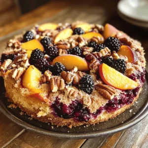 The flavor profile of the Peach Blackberry Coffee Cake Delight is a delightful dance between sweet and tart. The sweet, juicy peaches provide a luscious base that harmonizes beautifully with the slightly tart blackberries, creating a well-rounded flavor experience. Each bite bursts with fruity goodness, while the warmth of cinnamon adds a comforting element, transporting you to a cozy café on a lazy weekend morning.