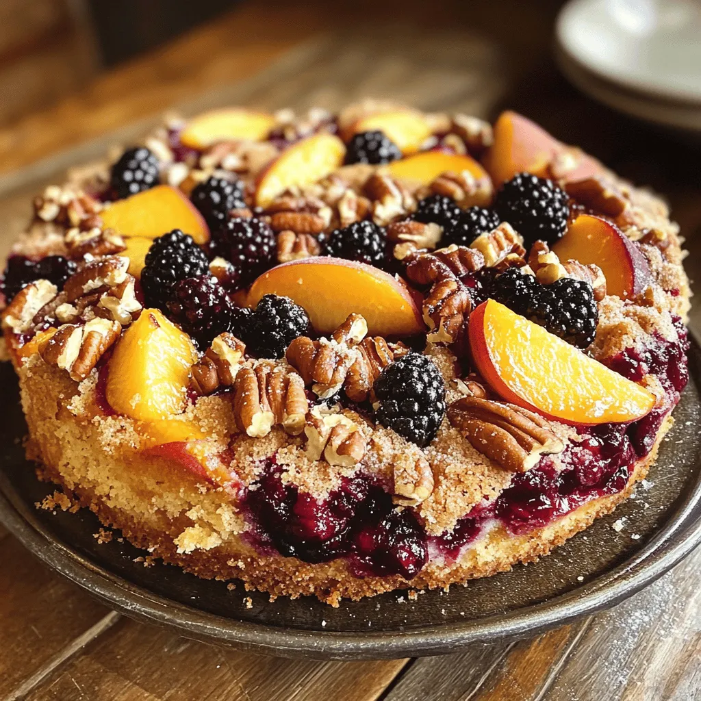 The flavor profile of the Peach Blackberry Coffee Cake Delight is a delightful dance between sweet and tart. The sweet, juicy peaches provide a luscious base that harmonizes beautifully with the slightly tart blackberries, creating a well-rounded flavor experience. Each bite bursts with fruity goodness, while the warmth of cinnamon adds a comforting element, transporting you to a cozy café on a lazy weekend morning.
