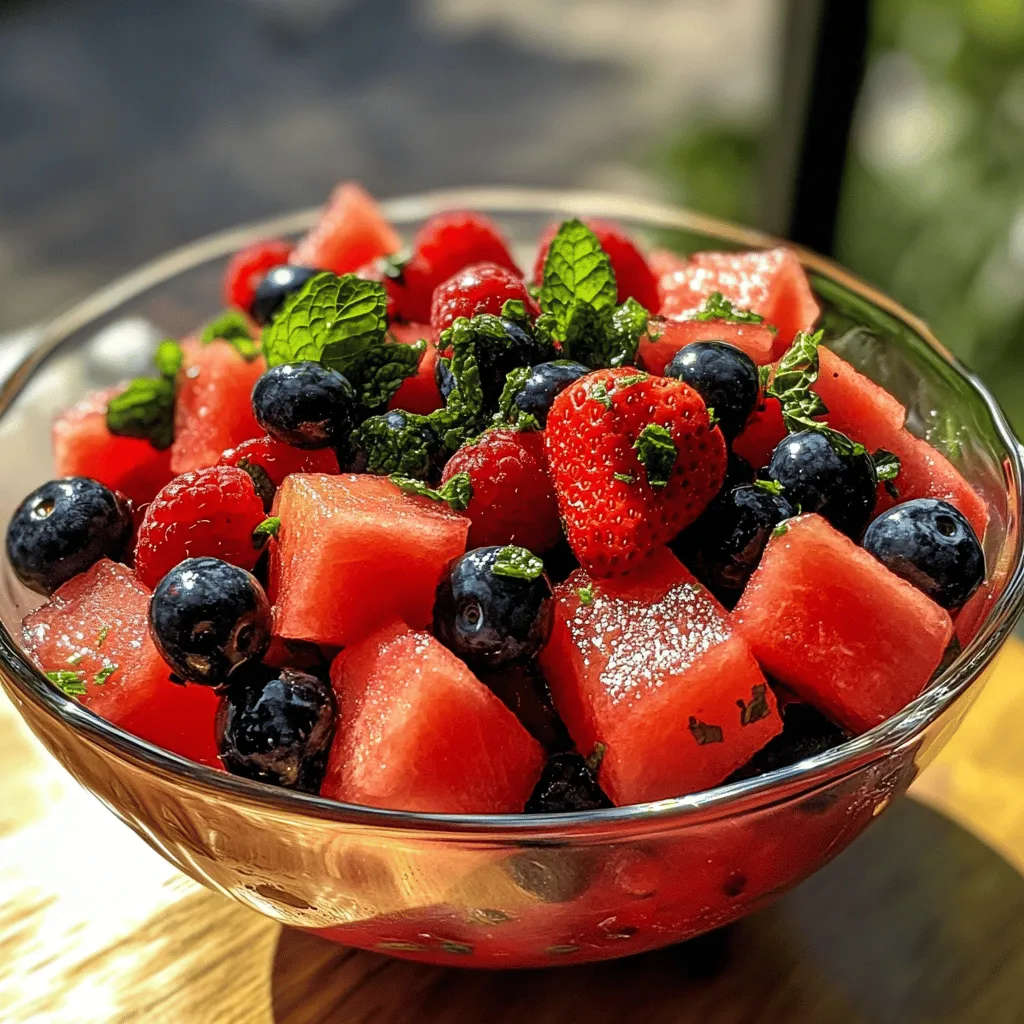 As the sun shines brighter and the days grow longer, there's nothing quite like a refreshing salad to keep you cool and satisfied during the summer months. Enter the Watermelon Berry Bliss Salad with Zesty Lime Dressing. This vibrant and colorful salad is not only a feast for the eyes but also a delightful medley of flavors and textures that perfectly embodies the essence of summer. Combining juicy watermelon with a bounty of fresh berries, this salad is an ideal addition to any summer gathering, be it a backyard barbecue, picnic, or family reunion.