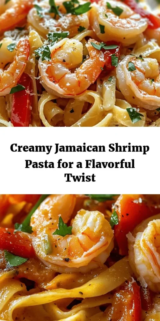 Indulge in the vibrant flavors of Jamaica with this creamy shrimp pasta recipe! Featuring fettuccine or linguine, succulent shrimp, and a rich coconut milk sauce, this dish is a perfect blend of spices and freshness. It's simple to make and ideal for family dinners or special occasions. Just sauté some veggies, cook the shrimp, and combine it all for a delightful meal! Don't forget to garnish with cilantro and Parmesan for the finishing touch. Enjoy!