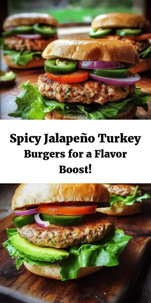 Spice up your burger night with these delicious Spicy Jalapeño Turkey Burgers! Made with ground turkey, fresh jalapeños, and a blend of flavorful spices, these burgers are juicy and packed with a kick. Prepare them in just 30 minutes, then pile on avocado, lettuce, tomato, and your favorite condiments for a mouthwatering meal. Perfect for summer barbecues or a quick weeknight dinner. Enjoy them with sweet potato fries or a fresh salad!
