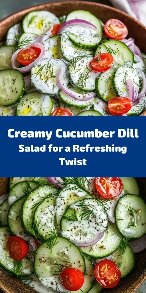 Brighten up your meal with this Refreshing Cucumber Dill Salad! Perfect for a light lunch or side dish, this easy recipe combines crisp cucumbers with a creamy Greek yogurt dressing, fresh dill, and a hint of lemon. Toss in some red onion and cherry tomatoes for extra flavor, and let it chill for 30 minutes to enhance the taste. In just 45 minutes, you'll have a delightful, healthy dish that's both refreshing and satisfying. Enjoy the crunch!