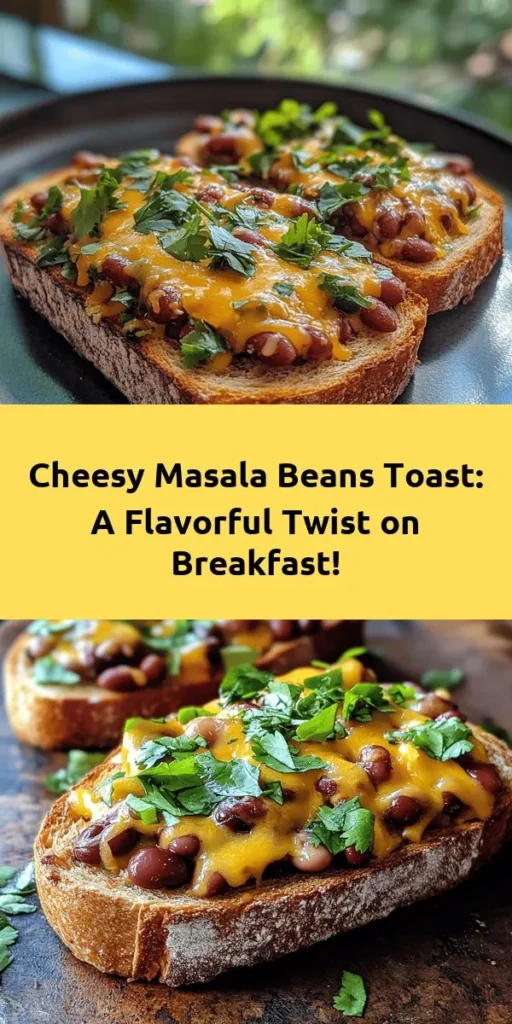 Indulge in the delicious fusion of flavors with Cheesy Masala Beans on Toast! This easy recipe combines creamy, spiced kidney beans with sharp cheddar cheese, all served on perfectly toasted bread. It's a hearty and satisfying meal that comes together in just 25 minutes. Perfect for brunch or a quick dinner, this dish is not only vibrant and flavorful but also packed with protein. Top with fresh cilantro for an extra burst of freshness!