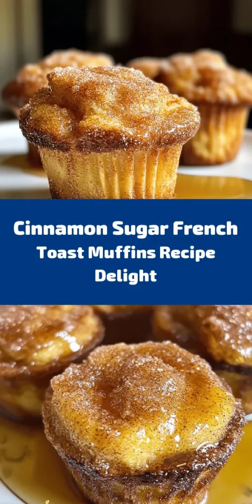 Indulge in these delightful Cinnamon Sugar French Toast Muffins! Perfect for breakfast or brunch, they are made with stale bread soaked in a rich custard mixture of eggs, milk, and warm spices. With a brown sugar and cinnamon topping, they bake to golden perfection in just 20 minutes. Drizzle with maple syrup and sprinkle a bit more cinnamon sugar for a sweet finish. Simple to make, these muffins are sure to be a hit with family and friends!