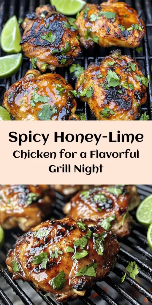Get ready to spice up your dinner with this delicious Spicy Honey-Lime Chicken! With juicy chicken thighs marinated in a zesty blend of honey, lime juice, soy sauce, and sriracha, this dish is a perfect balance of sweet and spicy. Grill or skillet-cook to golden perfection, and glaze with a homemade sauce for extra flavor. Serve it with fresh cilantro and lime wedges for a vibrant meal your family will love. Perfect for any occasion!