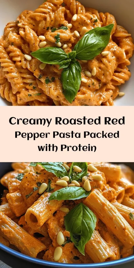 Elevate your pasta night with this delicious High Protein Creamy Roasted Red Pepper Pasta! Made with whole wheat pasta, roasted red bell peppers, and a blend of cottage cheese and Parmesan, this dish is a creamy, healthful delight. Garlic, oregano, and a bit of heat from red pepper flakes create an irresistible flavor. Top with fresh basil and optional pine nuts for added crunch. Perfect for a cozy weeknight dinner that’s ready in under an hour!