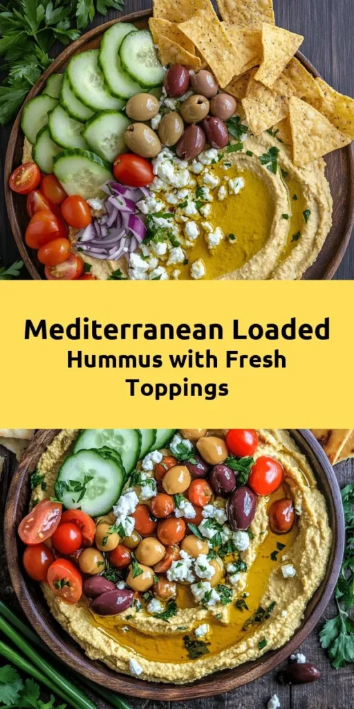Indulge in a taste of Greece with this vibrant Greek Style Loaded Hummus! Perfectly creamy and bursting with flavor, this easy recipe combines chickpeas, tahini, olive oil, and fresh lemon juice. Topped with diced cucumber, juicy cherry tomatoes, tangy Kalamata olives, and crumbled feta, it's a delightful snack or appetizer. Serve it with pita chips or fresh veggies for a healthy treat that’s sure to impress. Ready in just 15 minutes!