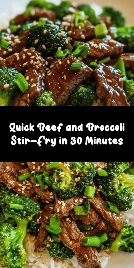 Whip up this delicious Wok-Tossed Beef and Broccoli Delight in just 30 minutes! This quick and easy recipe features tender flank steak marinated for flavor and vibrant broccoli, all tossed in a savory sauce made with soy and oyster sauces. Serve it over fluffy jasmine rice and top with sesame seeds and green onions for a perfect finish. Ideal for a weeknight dinner or impressing guests with minimal effort! Try it today!