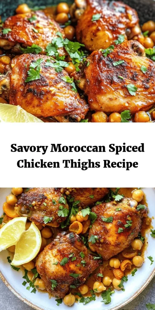 Discover the vibrant flavors of Moroccan cuisine with this delicious Moroccan Spiced Chicken recipe! Tender chicken thighs are seared to perfection and combined with aromatic spices, chickpeas, and sweet apricots in a rich sauce. Perfect for a cozy dinner, this dish is easy to prepare and packed with flavor. Serve it with couscous or bread to soak up the sauce, and don’t forget the lemon wedges for a pop of freshness. Enjoy a taste of Morocco at home!