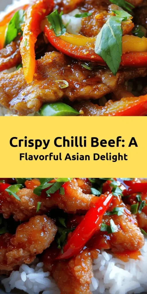 Indulge in this crispy chilli beef delight that brings the perfect balance of flavors and textures to your dinner table. With tender beef coated in a crispy crust and sautéed with fresh vegetables, this dish is a feast for the senses. Tossed in a sweet and spicy sauce, it’s a quick and satisfying meal ready in just an hour. Serve it over jasmine rice or noodles, and don't forget to garnish with fresh coriander for that extra touch! Perfect for a weeknight or special occasion!