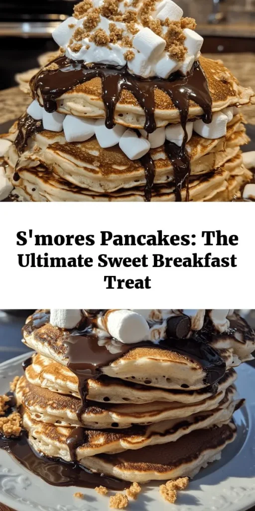 Treat yourself to a delicious breakfast with these Irresistible S’mores Pancakes! Perfectly fluffy and filled with graham cracker crumbs, mini chocolate chips, and marshmallows, these pancakes bring the classic campfire treat right to your table. Top them with whipped cream, a drizzle of chocolate syrup, and extra graham cracker crumbs for a delightful twist. Quick and easy to make, they’re ideal for family brunches or a sweet surprise any day.