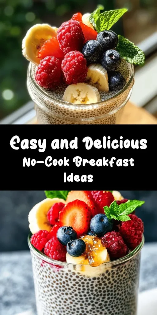 Kickstart your morning with these 18 easy and delightful no-cook breakfast recipes. From creamy overnight chia pudding topped with fresh fruits to vibrant smoothie bowls brimming with toppings, you’ll find something for everyone. Enjoy hearty options like avocado toast with tomatoes and energizing energy bites packed with goodness. Perfect for busy mornings, each recipe is quick to prep and offers a burst of flavor to fuel your day. Discover your new favorite breakfast today!